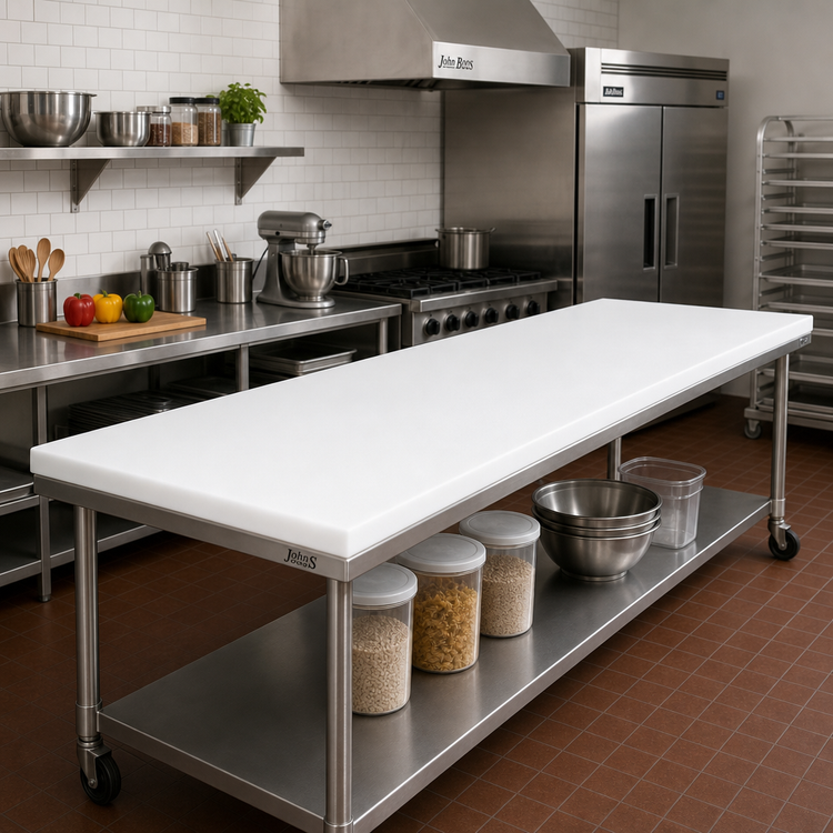 Product image #2 for John Boos 108" x 24" Reversible Poly Work Table Top Replacement for TC, M & GMT Tables