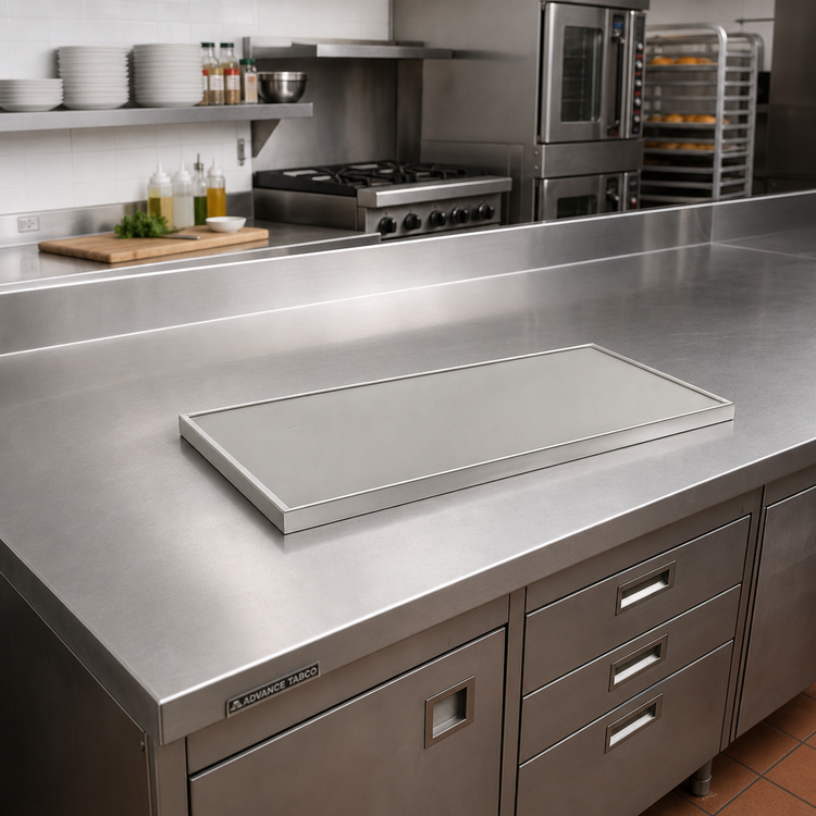 Product image #2 for Advance Tabco 30" x 30" Flat Top Stainless Steel Countertop with No-Drip Edge