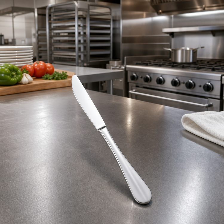 Product image #3 for Winco Stanford 9-Inch Extra Heavy Weight Dinner Knife, 18/8 Stainless Steel, Mirror Finish