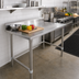 Thumbnail image #2 for John Boos Stallion 72-Inch x 24-Inch Stainless Steel Work Table with 5-Inch Backsplash