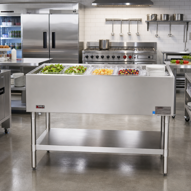 Product image #2 for Eagle Group SCP-3 Stationary Ice-Type Open Base Cold Pan Serving Counter, 48 Inch Wide