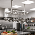 Thumbnail image #2 for John Boos Boat-Shaped Ceiling-Mount Stainless Steel Pot Rack with 12 Double Hooks