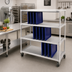 Thumbnail image #2 for New Age Mobile 3-Tier Aluminum Tray Drying Rack for 18 x 26 Trays, 120-Tray Capacity