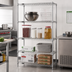 Thumbnail image #2 for Quantum Stationary Chrome Wire Shelving Starter Kit, 42 x 12 x 63 Inches, 4 Shelves