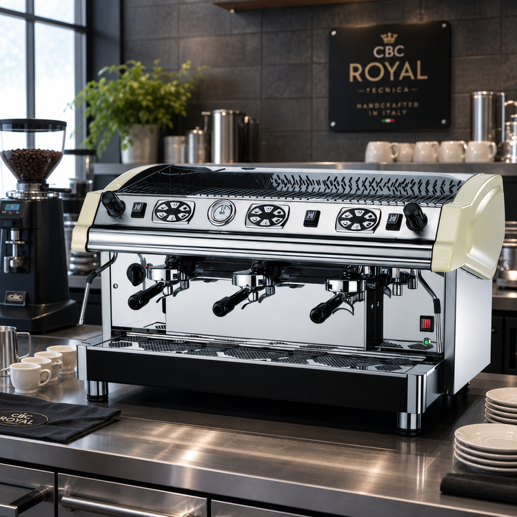 Product image #2 for CBC Royal Traditional TECNICA 3-Group Semi-Automatic Commercial Espresso Machine with Volumetric Touchpad