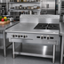 Thumbnail image #2 for Garland Cuisine C36-17M 36 Inch Heavy Duty Modular Gas Combination Top Range with 2 Open Burners and 18 Inch Front-Fired Hot Top