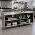 Thumbnail image #2 for Advance Tabco Special Value Economy 96 Inch x 24 Inch Open Base Work Table with Mid-Shelf