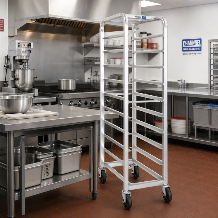 Product image #2 for Channel Manufacturing Lifetime Tough All-Welded Extra Heavy-Duty Aluminum End-Load Platter Rack, 5-Platter Capacity