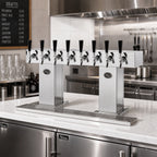Thumbnail image #2 for Perlick Corporation 4006-8BPC4 Countertop Bridge Tee Draft Beer Tower, Extra-High, 8-Faucet, Polished Chrome, Glycol-Cooled
