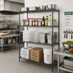 Thumbnail image #2 for Metro Super Erecta EZ1836NK3-4 Stationary Wire Shelving Unit, 36"W x 18"D x 74"H, 4 Shelves, Green Epoxy Finish