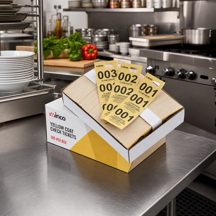 Product image #3 for Winco Yellow Coat Check Tickets, 500 Per Box
