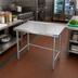 Thumbnail image #2 for BK Resources Open Base Riser Top Stainless Steel Work Table, 48 x 24 Inches, Galvanized Legs