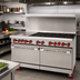 Thumbnail image #2 for American Range 60-Inch Gas Restaurant Range with 24-Inch Left Griddle, 6 Open Burners, and 2 Standard Ovens