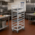 Thumbnail image #2 for Channel Manufacturing 440S Mobile Stainless Steel Cafeteria Tray Rack, Single Section, End Load, 20-Tray Capacity
