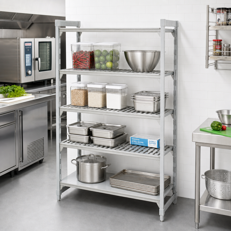 Product image #3 for Camshelving Premium 36"W x 18"D x 72"H Stationary Starter Unit, 3 Vented + 1 Solid, Speckled Gray