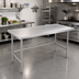 Thumbnail image #2 for Advance Tabco 72-Inch x 36-Inch 14-Gauge 304 Stainless Steel Work Table with Countertop / Marine Edge and Galvanized Open Base