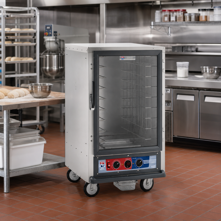 Product image #2 for Metro C5 1 Series Half-Height Mobile Non-Insulated Proofing Cabinet with Clear Polycarbonate Door and Fixed Wire Slides