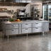 Thumbnail image #2 for La Rosa 102-Inch Three-Section Stainless Steel Refrigerated Equipment Stand with 6 Drawers