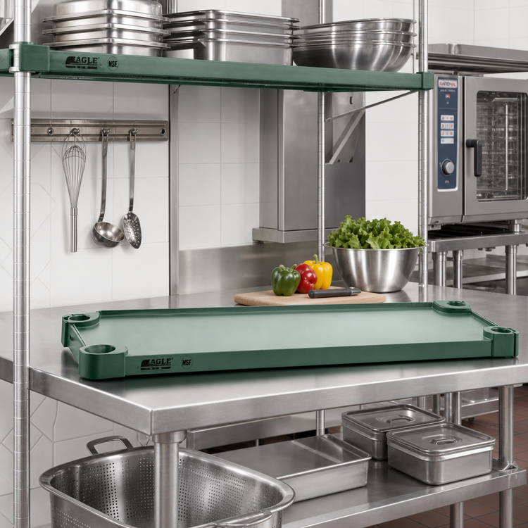 Product image #2 for Eagle Group Quik-Set 36 Inch x 24 Inch Solid Flat Shelf, 16-Gauge Galvanized Steel, Green Epoxy Finish