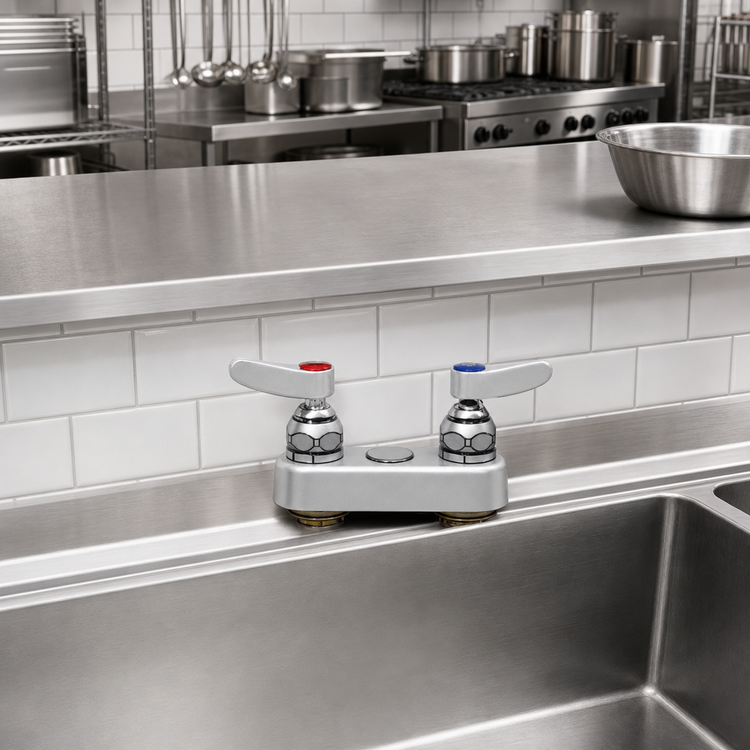 Product image #2 for Concealed Deck-Mount Mixing Faucet with Lever Handles, 4-Inch Centers, Less Nozzle