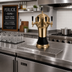 Thumbnail image #2 for Perlick Roma Countertop Glycol-Cooled 3-Faucet Draft Beer Tower with Brass Body and Black Ceramic Skirt