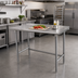 Thumbnail image #2 for Advance Tabco TFSS-365 Stainless Steel Work Table, 60 x 36 Inch, 14 Gauge 304 Stainless Steel Top, 1-1/2 Inch Rear Up-Turn