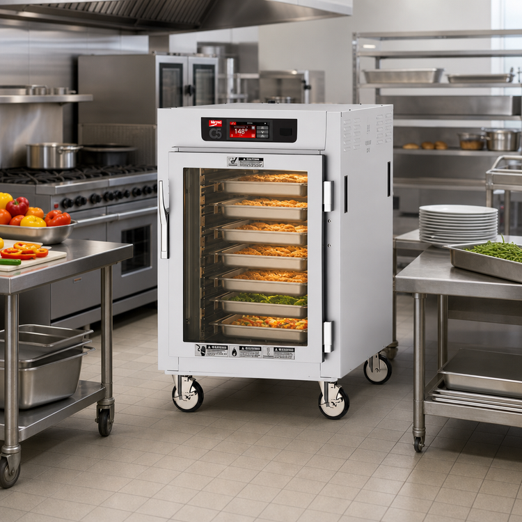 Product image #2 for Metro C5 8 Series Controlled Temperature Heated Holding Cabinet with Double-Pane Tempered Glass Doors, Lip-Load Slides, 8 Pan Capacity, 120V