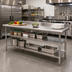Thumbnail image #2 for Eagle Group Adjustable Stainless Steel Work Table Undershelf for 144-Inch x 24-Inch Tables