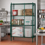 Thumbnail image #2 for Metro Super Erecta SEC53K3 Stationary Wire Security Cage Shelving Unit, Green Epoxy Finish, No Intermediate Shelves, 38-1/2 x 27-1/4 x 66-13/16 Inches