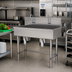 Thumbnail image #2 for Advance Tabco 48-Inch 2-Station Knee-Operated Multiwash Hand Sink with Gooseneck Spouts and Stainless Steel Legs