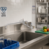 Thumbnail image #2 for T&S Brass Double Wall-Mount Pantry Mixing Faucet with 18-Inch Swing Nozzle, 8-Inch Centers, Lever Handles, and Quarter-Turn Cerama Cartridges