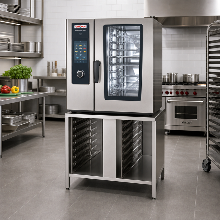 Product image #2 for RATIONAL US III Stationary Stainless Steel Oven Stand with 14 Rails for SCC 61/CMP 101 Series