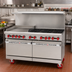 Thumbnail image #2 for American Range 60-Inch Gas Restaurant Range with 36-Inch Left Griddle, 4 Open Burners, and Dual Storage Bases