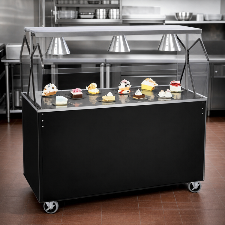 Product image #2 for Vollrath 2-Series Affordable Portable 60-Inch Open Storage Utility Station with Buffet Breath Guard and Lights