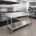 Thumbnail image #2 for Duke Stainless Steel Work Table with 5-Inch Riser, Undershelf and Posts, 30 x 120 Inches