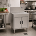 Thumbnail image #2 for Spec-Bar 24-Inch Wide x 19-Inch Deep Stainless Steel Closed Base Workboard Cabinet with Hinged Doors and Shelf