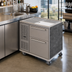 Thumbnail image #2 for Perlick Signature Series Mobile Bar Refrigerated Cabinet with 2 Drawers, Drainboard Top, 7.4 Cu. Ft.