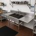 Thumbnail image #2 for John Boos Pro-Bowl 3-Compartment 14-Gauge Stainless Steel Platter Sink with Dual Drainboards and Legs
