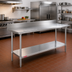 Thumbnail image #2 for Duke Deluxe Stainless Steel Work Table with 5-Inch Riser and Stainless Steel Undershelf, 30 x 144 Inches