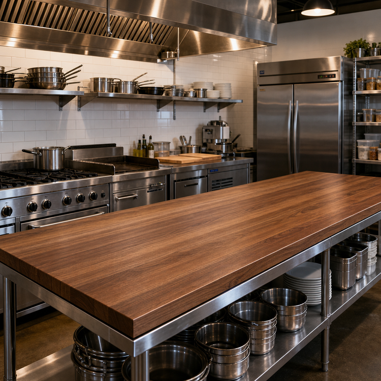 Product image #2 for 72 Inch x 27 Inch American Black Walnut Edge Grain Kitchen Countertop with Varnique Finish