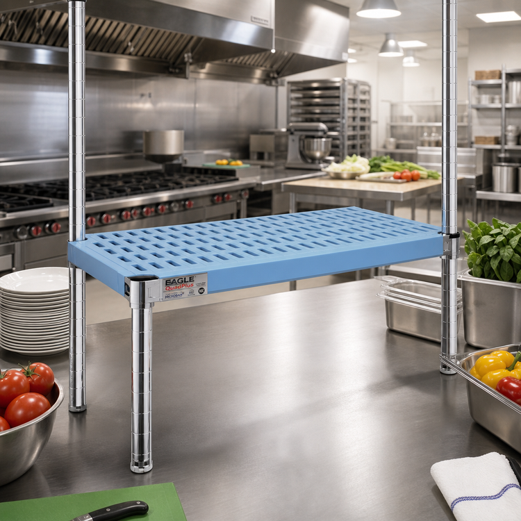 Product image #2 for Eagle Group QuadPlus 60-Inch x 18-Inch Solid Blue Polymer Shelf Mat with MICROGARD