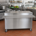 Thumbnail image #2 for BK Resources 72-Inch x 24-Inch Stainless Steel Stationary Modular Serving Counter with Enclosed Cabinet Base and Drop Shelf