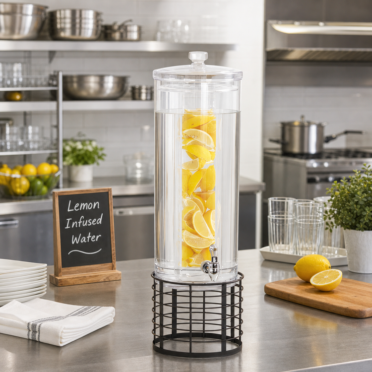 Product image #2 for Cal-Mil Madison Single Infusion Beverage Dispenser, 3 Gallon Acrylic with Steel Base