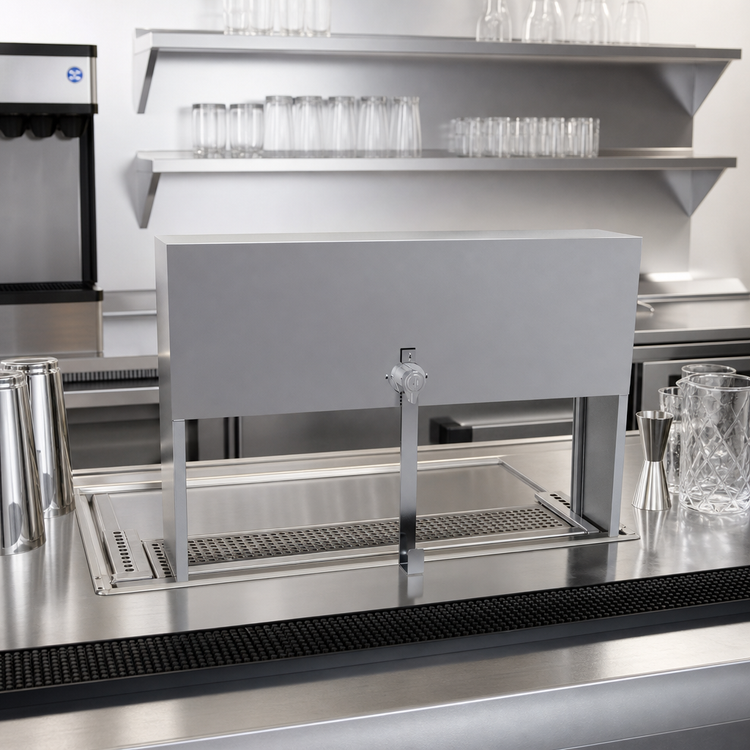 Product image #2 for Glastender Single 18-Inch Stainless Steel Speed Rail Locking Cover