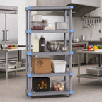 Thumbnail image #2 for Quantum Millenia QP244862VS-5 All-Polymer Stationary Starter Shelving Unit, 48"W x 24"D x 62"H, 5 Open Grid Shelves, Gray