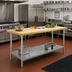 Thumbnail image #2 for Eagle Group 96-Inch x 30-Inch Hardwood Top Work Table with Galvanized Undershelf