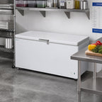 Thumbnail image #2 for Excellence Commercial Products BD-11 Commercial Chest Freezer, 10.7 cu. ft., Solid Hinged Locking Lid, White, Casters