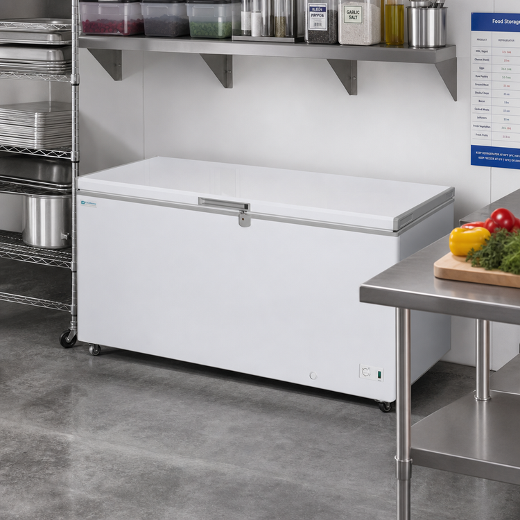 Product image #2 for Excellence Commercial Products BD-11 10.7 Cu. Ft. Commercial Chest Freezer with Solid Hinged Locking Lid