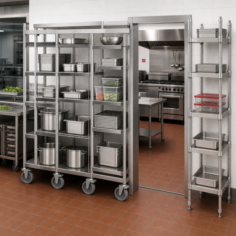 Product image #2 for Metro TOP-TRACK Super Erecta & Super Adjustable Stationary End Unit Kit for Track Shelving, 24 Inch Wide, Stainless Steel