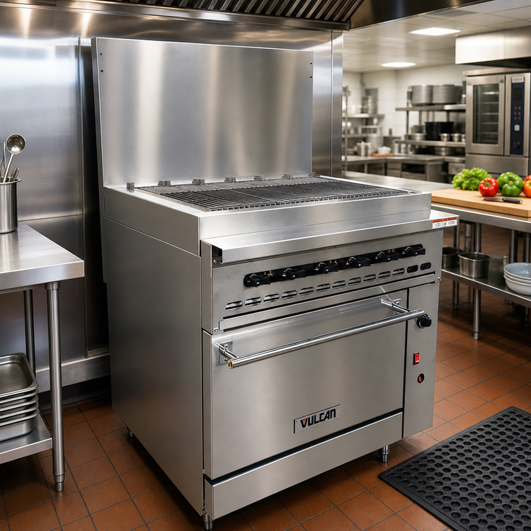 Product image #2 for Vulcan Endurance 36" Propane Gas Restaurant Range with 36" Charbroiler and Convection Oven